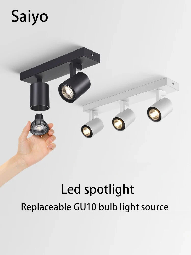spot led gu10 angle réglable éclairage amovible anti-éblouissement 2 3 têtes