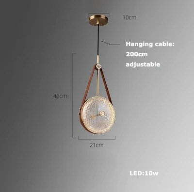 suspension luminaire cuir led verre lustre