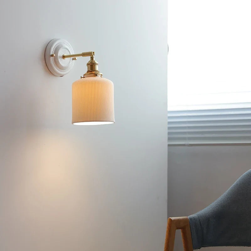 Applique LED nordique japonaise cuivre blanc