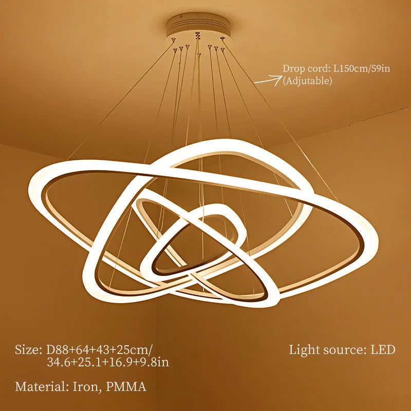 suspension moderne à led pour décoration intérieure élégante