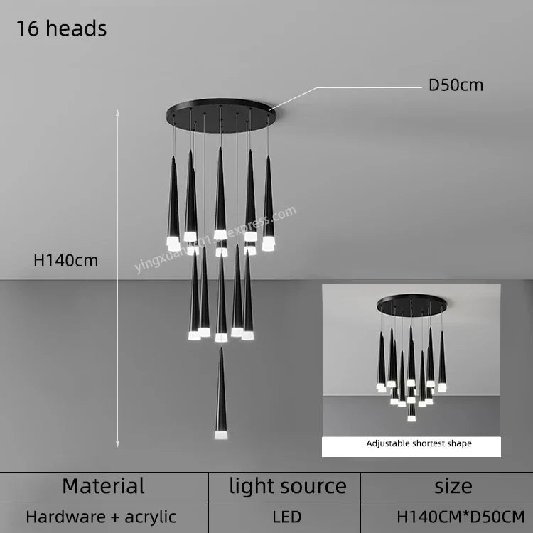 lustre suspendu moderne à LED pour intérieur contemporain