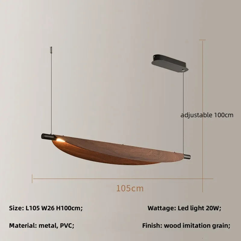 lustre japonais en bois de noyer style rétro pour décoration intérieure