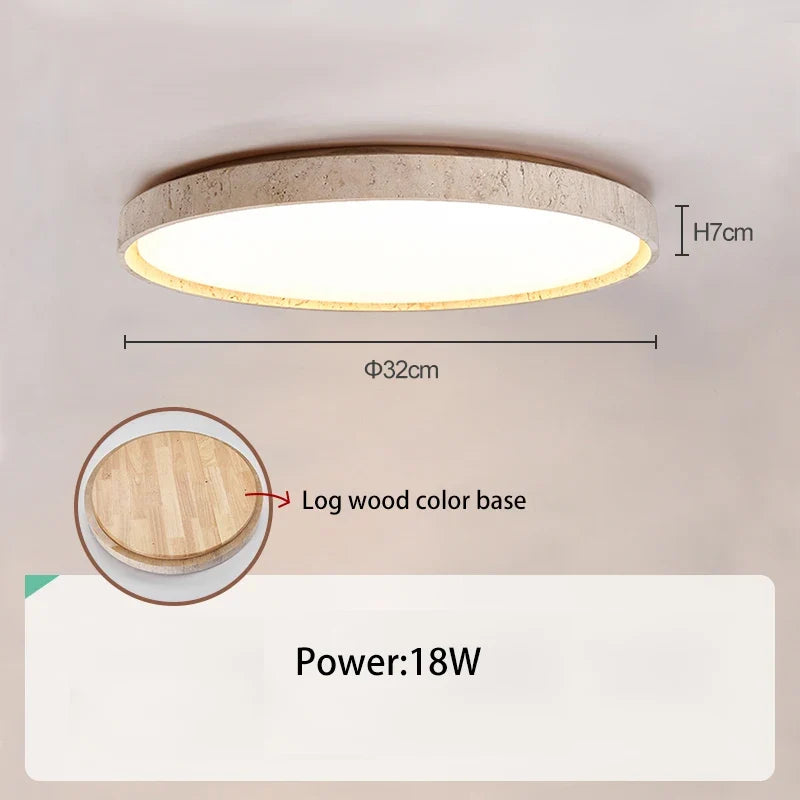 Led plafonnier pierre Downlight monté en Surface rétro luminaires noyer bûche bois couleur chambre salon grande lumière