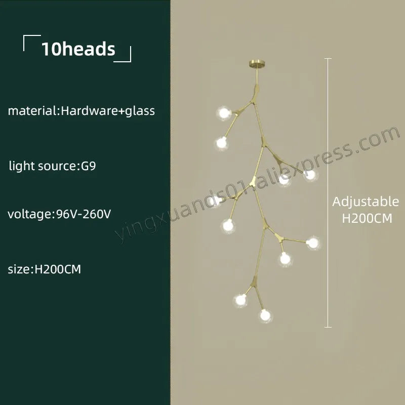 lustre moderne en verre pour intérieur nordique élégant