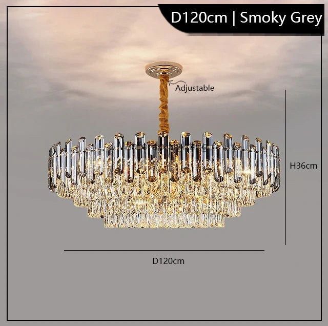 lustre led de luxe en cristal moderne 	 en stock