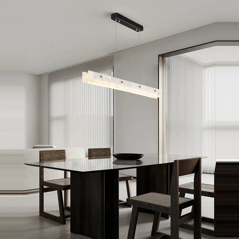 lustre en marbre acier inoxydable à led dimmable pour éclairage intérieur