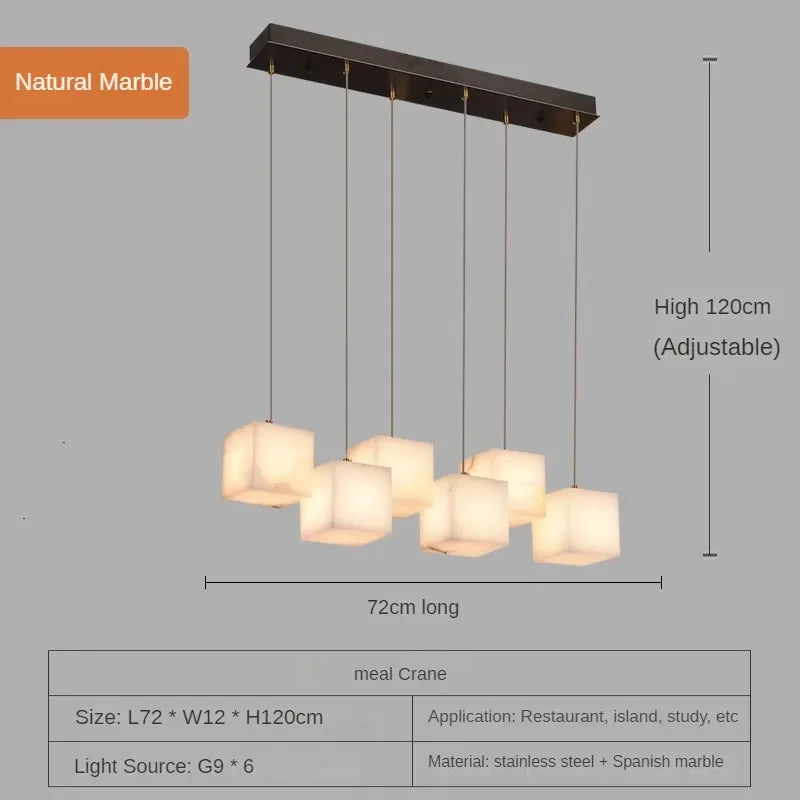 lustre en marbre espagnol style chinois minimaliste pour espace luxe