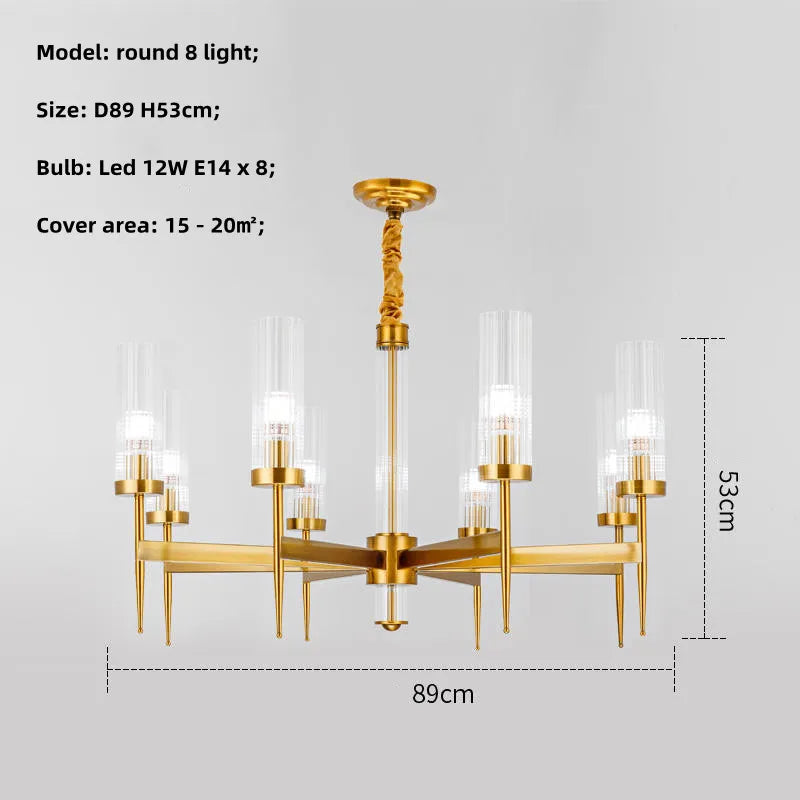 Lustre métal or verre LED