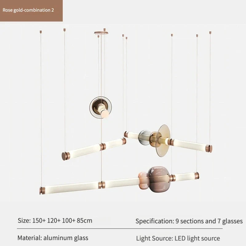 Suspensions design LED en verre de styliste du Canada