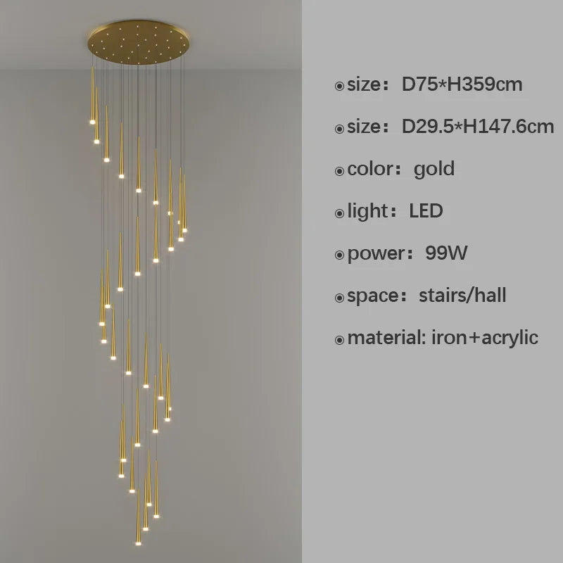 lustre moderne à led pour décoration d'intérieur haut de gamme