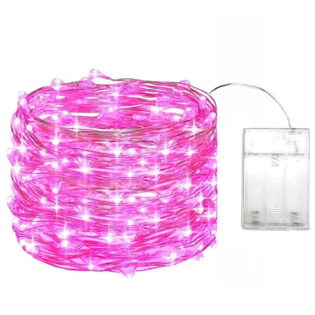 guirlande lumineuse led avec fil de cuivre pour décoration festive et chaleureuse