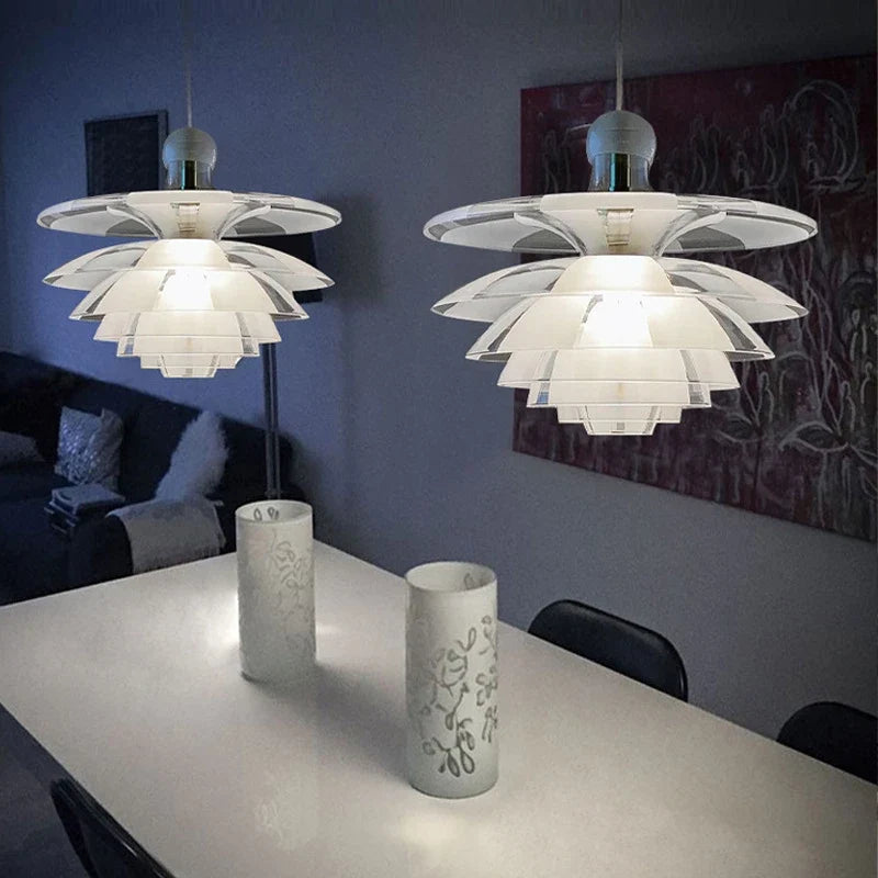 suspension led modernes en acrylique pour intérieur