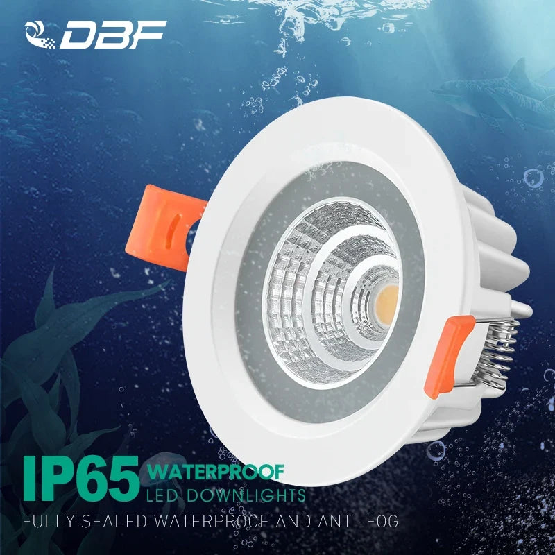 Spot IP65 LED étanche Downlight encastré salle de bain Anti-buée cuisine salle de douche hôtel salle de douche éclairage