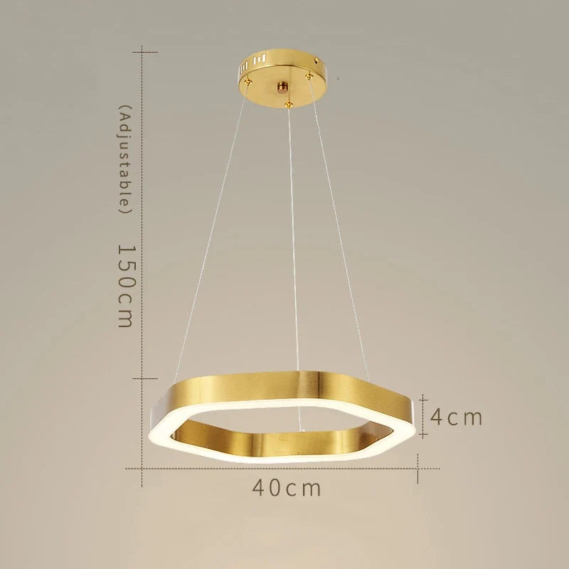 Hexagone Design Led Lustre Moderne De Luxe En Acier Inoxydable Lampe Salon Suspension Luminaire Décor À La Maison Escalier Plafond Lustre