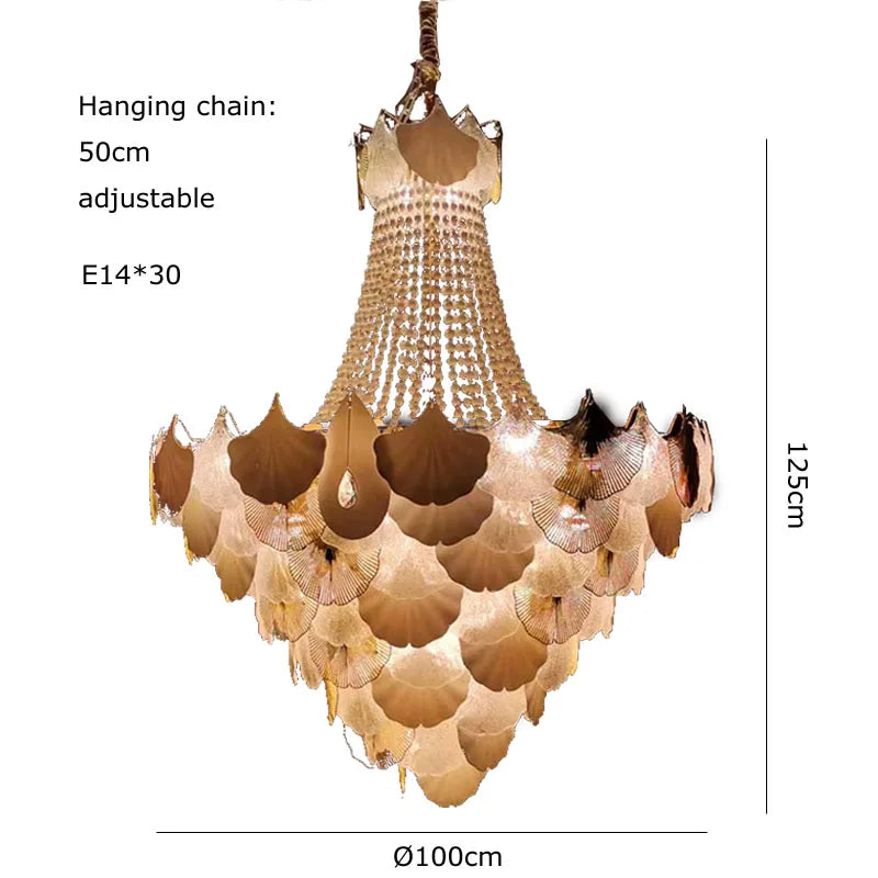 lustre suspendu led art déco ginkgo dimmable pour un éclairage élégant