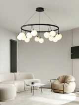 suspension circulaire design en verre pour intérieur moderne