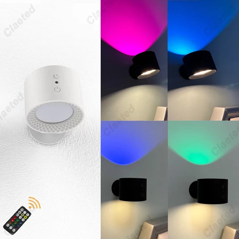 Tactile et télécommande intérieure sans fil Applique murale rechargeable alimenté par batterie LED appliques murales sans fil avec chargement USB