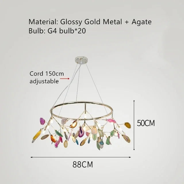 lustre luciole créatif en agate design postmoderne élégant