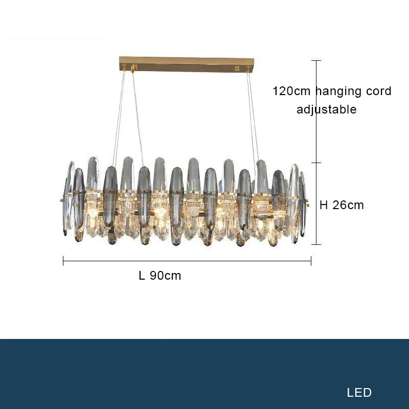 lustre led de luxe en cristal k9 à intensité variable pour noël