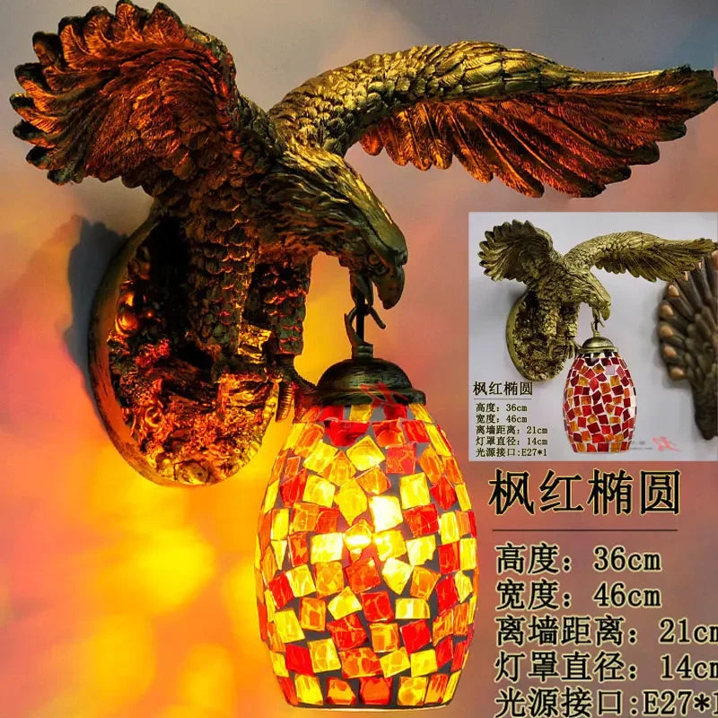 applique murale eagle décoration rétro bohème lumineuse artistique