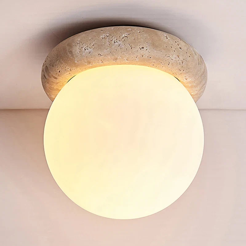 plafonnier wabi sabi japon décoration industrielle led travertin