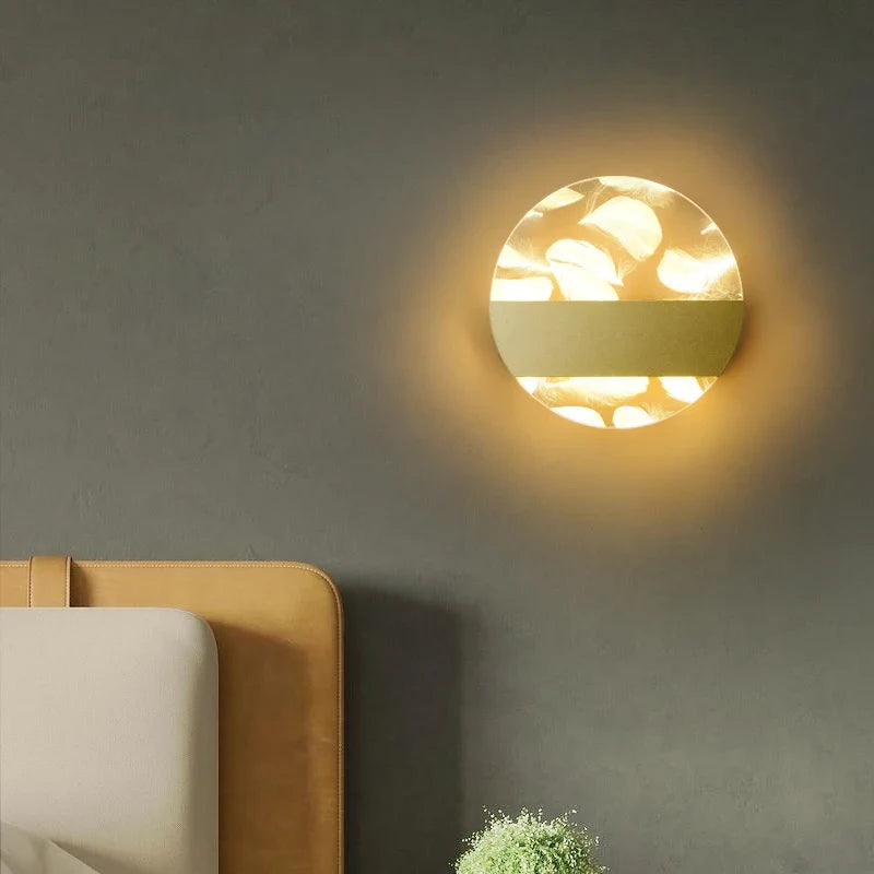 applique murale led de luxe en plumes minimaliste moderne