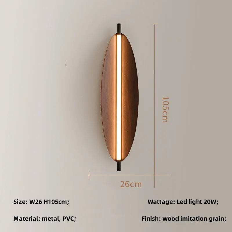 applique murale led style wabi sabi grain de bois minimaliste japonais
