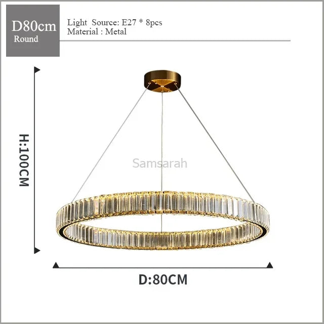 lustre moderne en cristal design haut de gamme pour intérieur élégant