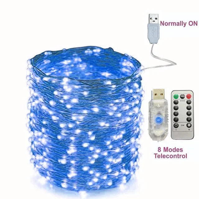 guirlande lumineuse led avec télécommande 8 modes décoration festive
