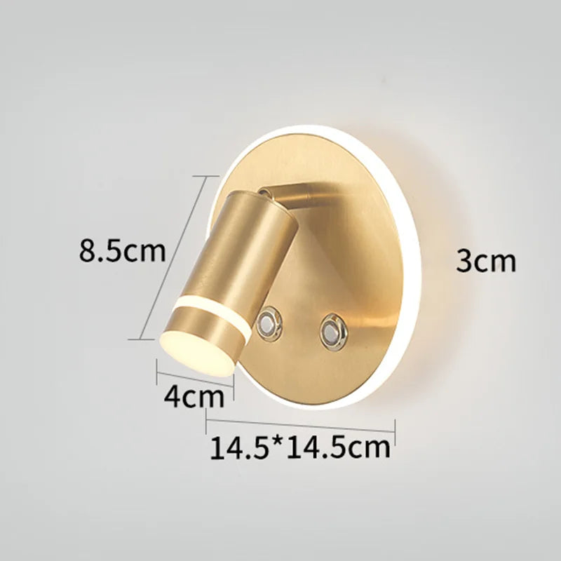 lampe de lecture led rotative avec port usb et interrupteur type-c