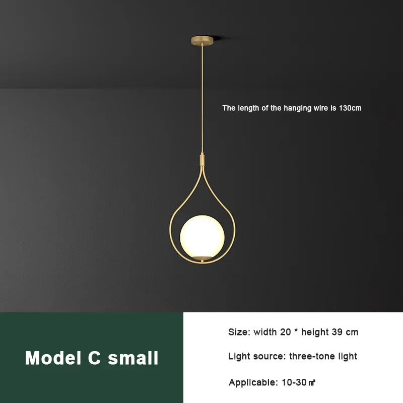 lustre led moderne minimaliste en verre pour hôtel