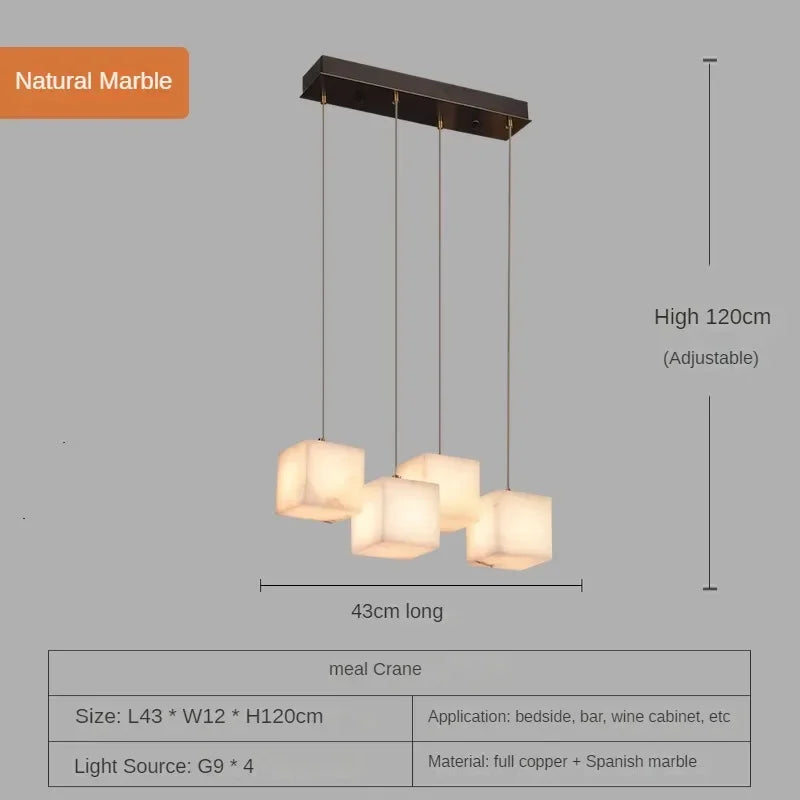 lustre en marbre espagnol style chinois minimaliste pour espace luxe