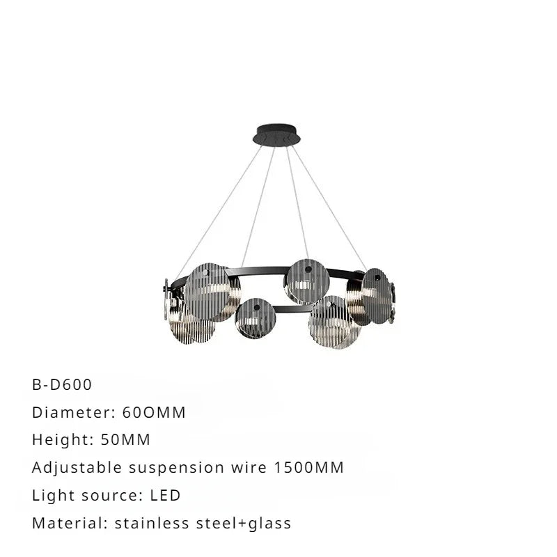 lustre sandyha moderne minimaliste abat-jour verre led suspendu