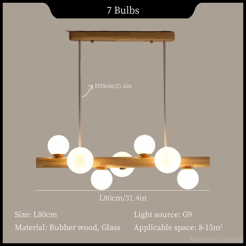 lustre en bois éclairage suspendu style moderne minimaliste