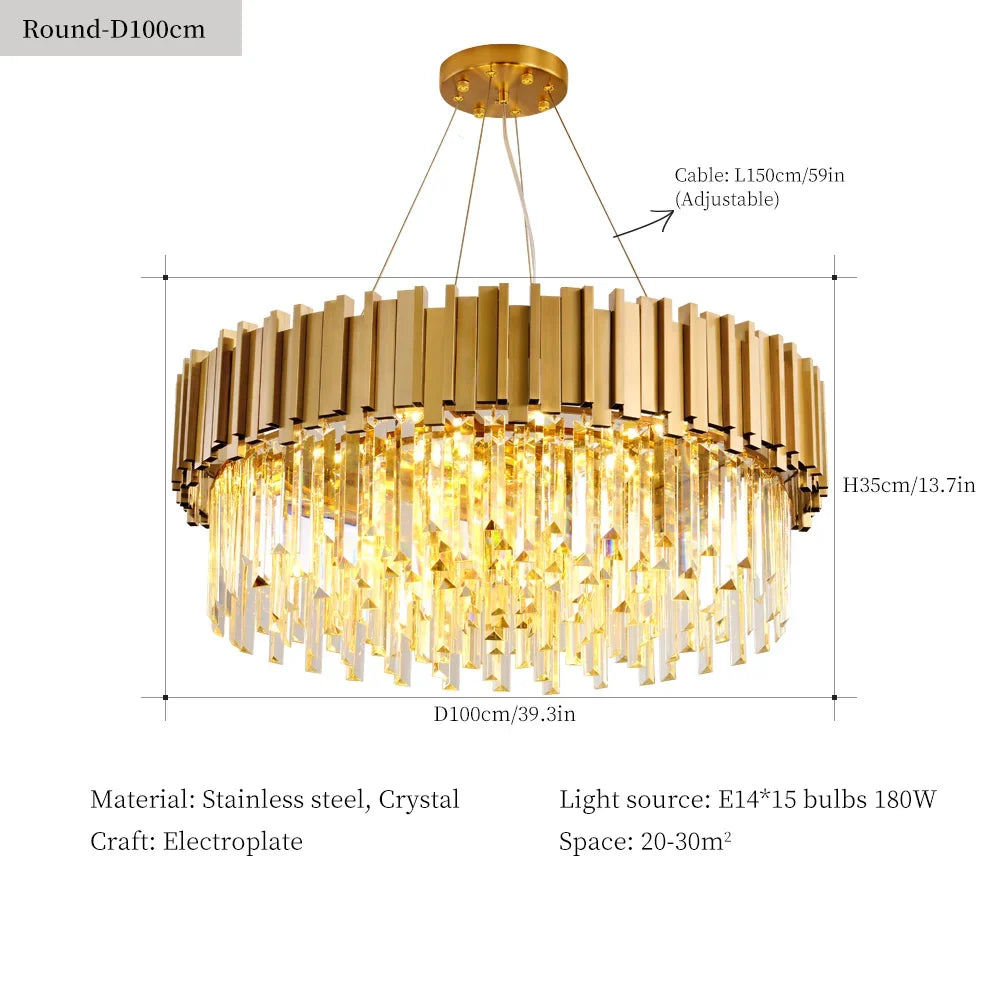 lustre en cristal moderne pour décoration intérieure élégante