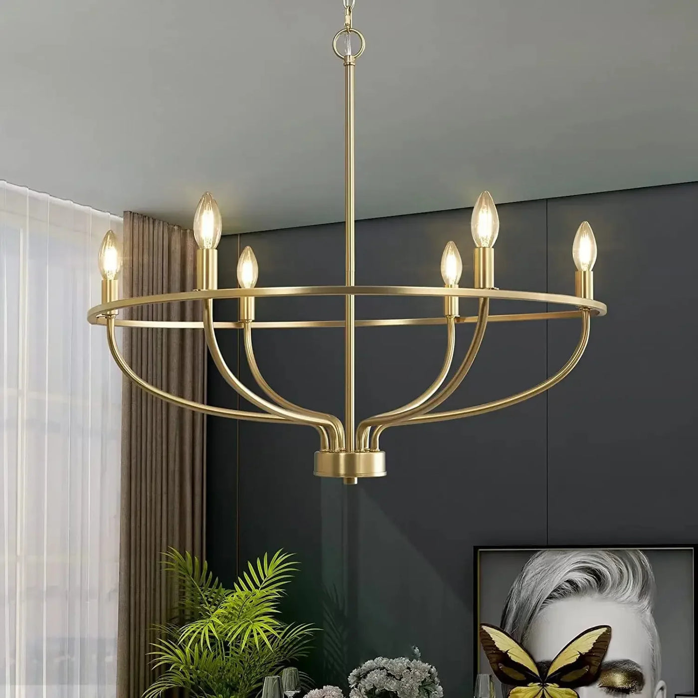 lustre suspension rétro led industriel anneau lumineux decorfixtures