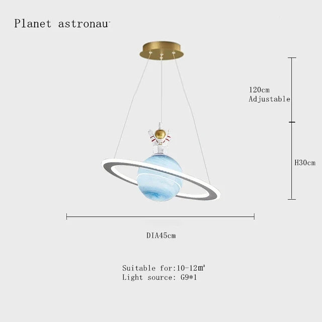 suspension planet earth pour chambre d'enfant astronaute étoile décorative