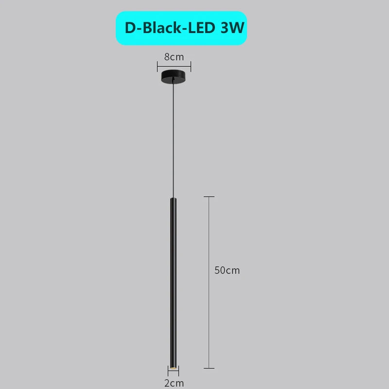 suspension moderne à tube long en led pour décoration intérieure luxe