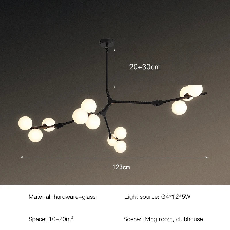 lustre moderne en verre pour décoration intérieure élégante