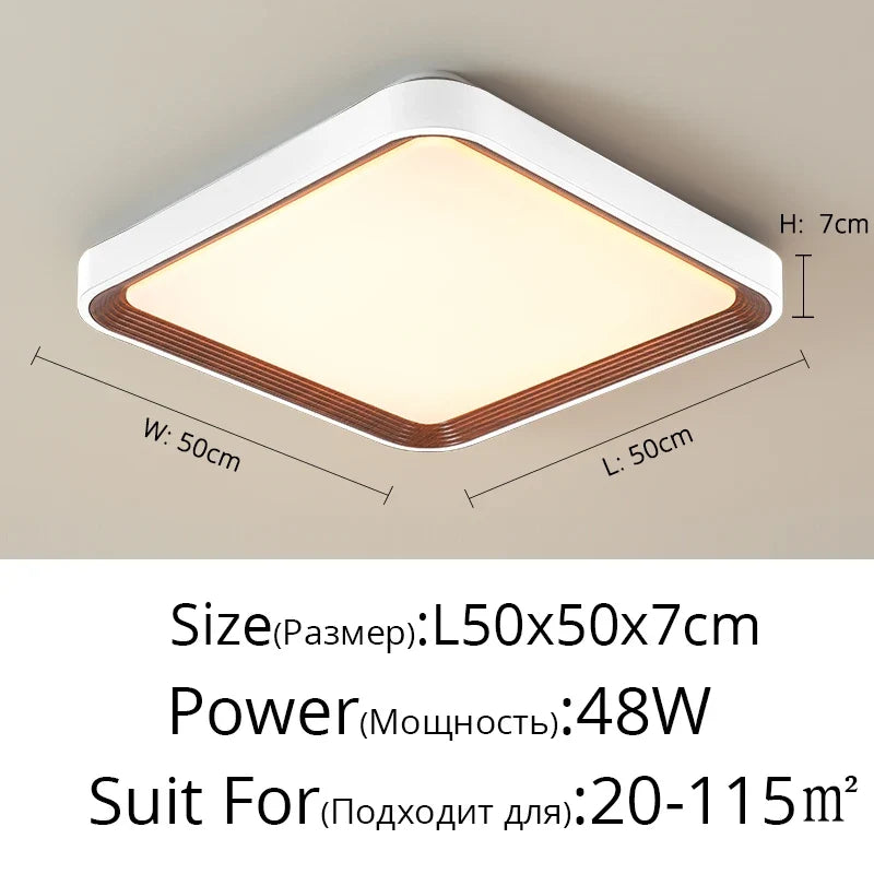 plafonnier moderne en noyer simple pour chambre principale