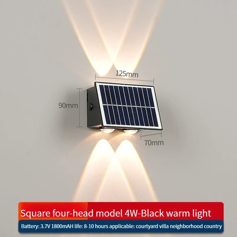 applique murale solaire led moderne étanche pour extérieur jardin cour rue