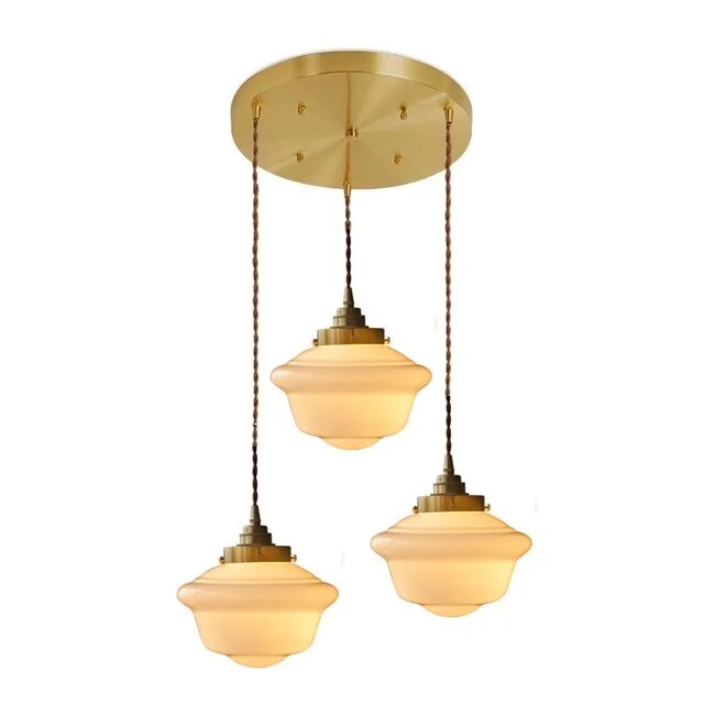 Suspension LED en verre blanc laiteux