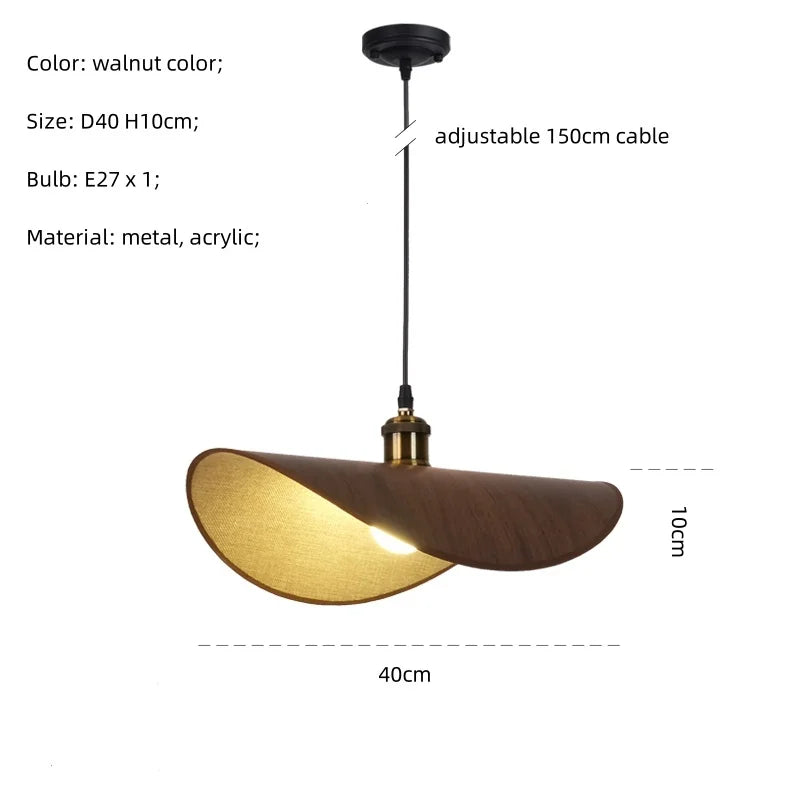 suspension Wabi Sabi minimalisme E27 Led lumière rétro chapeau Led suspension lampe salle à manger nordique lampe Led Droplight Luminarias