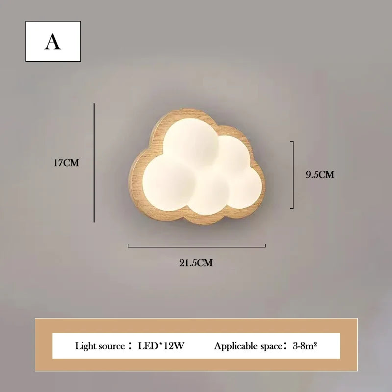 applique murale en bois massif nuage pour chambre d enfant