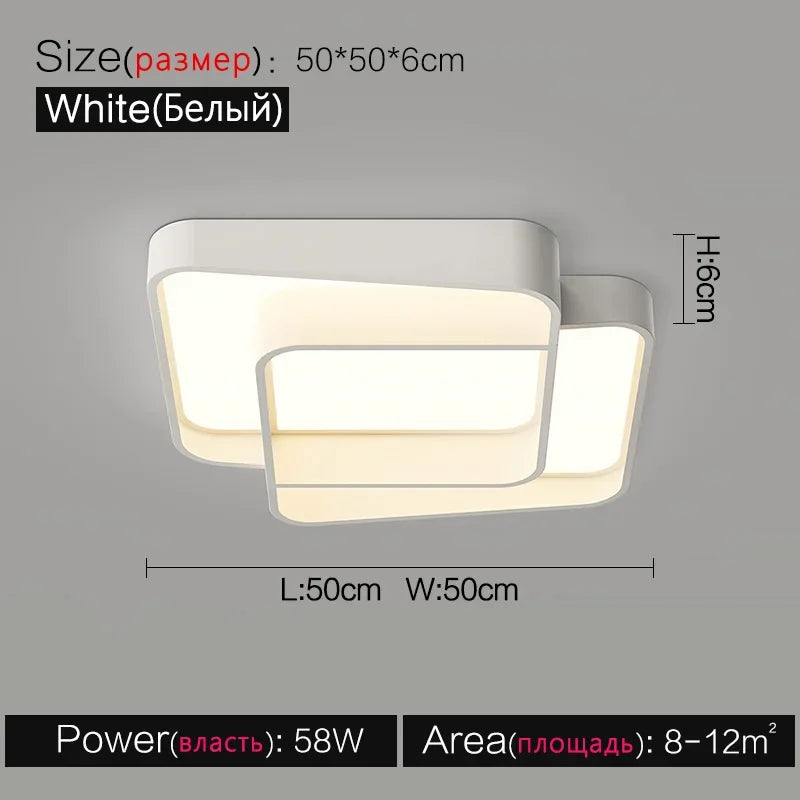 Ceiling Lamps Living Room Main Lamp Rectangular Nordic Ceiling Lamp Modern Simple Atmosphere Bedroom Creative Lamps Whole House