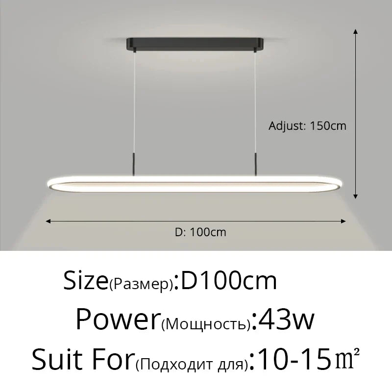 suspension led moderne éclairage intérieur design rectangulaire