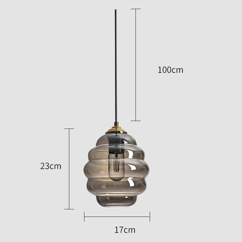 suspension moderne en verre teinté pour décoration intérieure