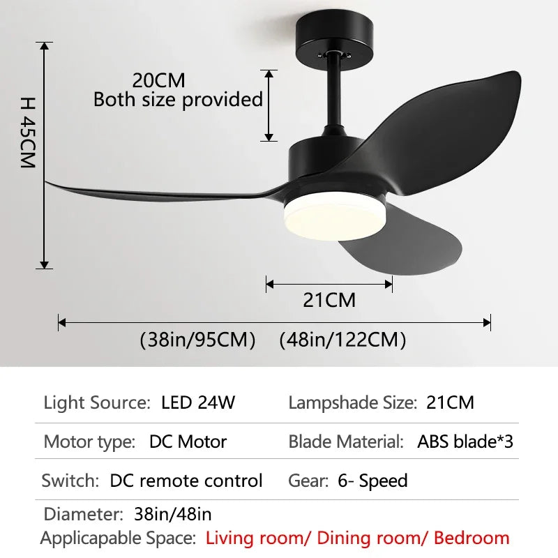 plafonnier moderne avec télécommande pour ventilateur et lumière
