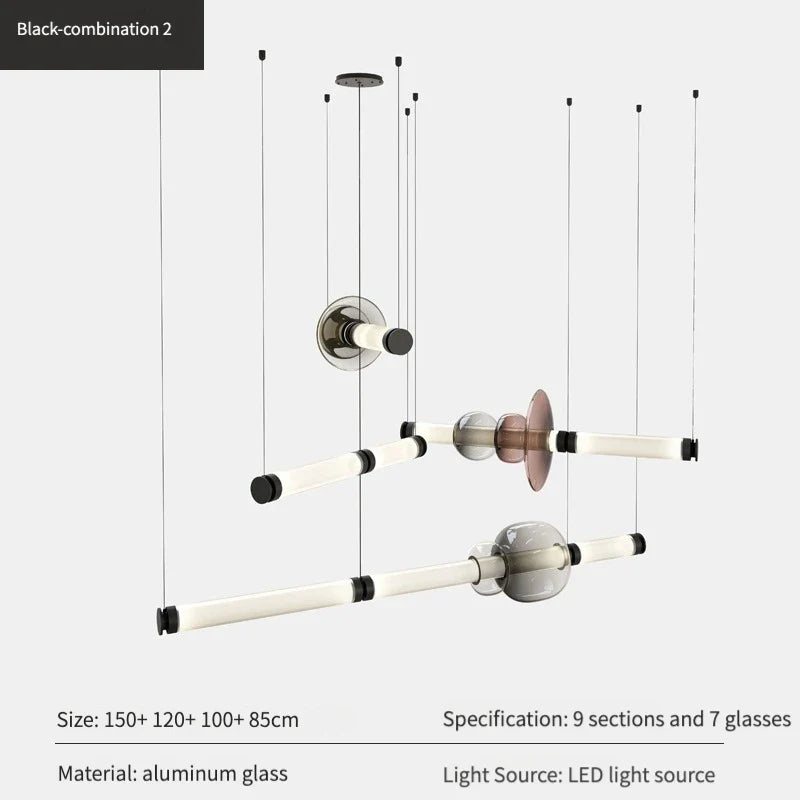 Suspensions design LED en verre de styliste du Canada