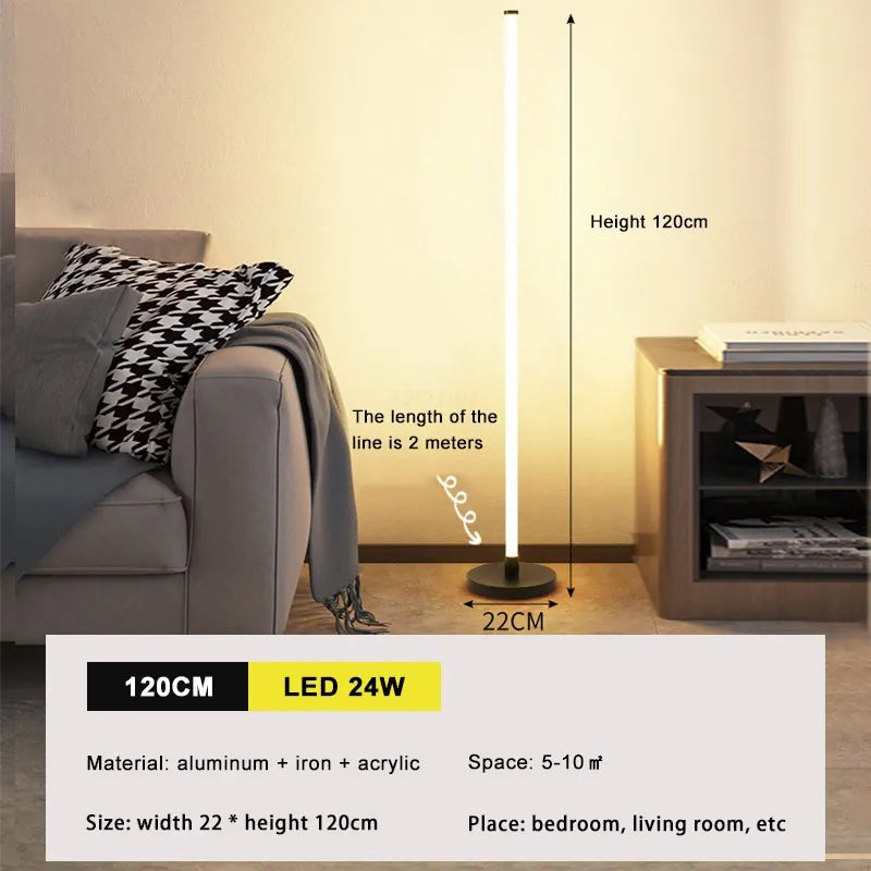Lampadaire LED moderne longue bande lumineuse chambre salon Luminaire étude éclairage Vertical chambres de chevet décor luminaires Lustre